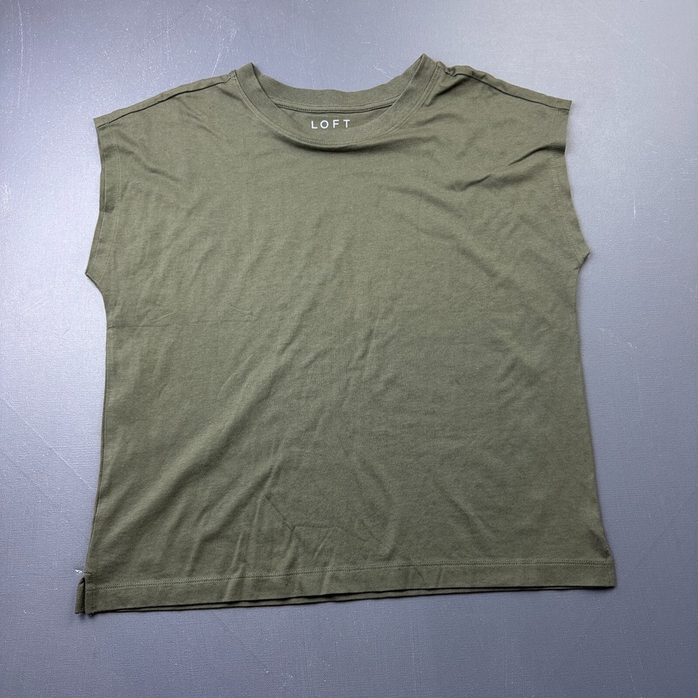 LOFT Women's Small Olive Green Tank Top Sleeveless Modal Blend Stretch Casual